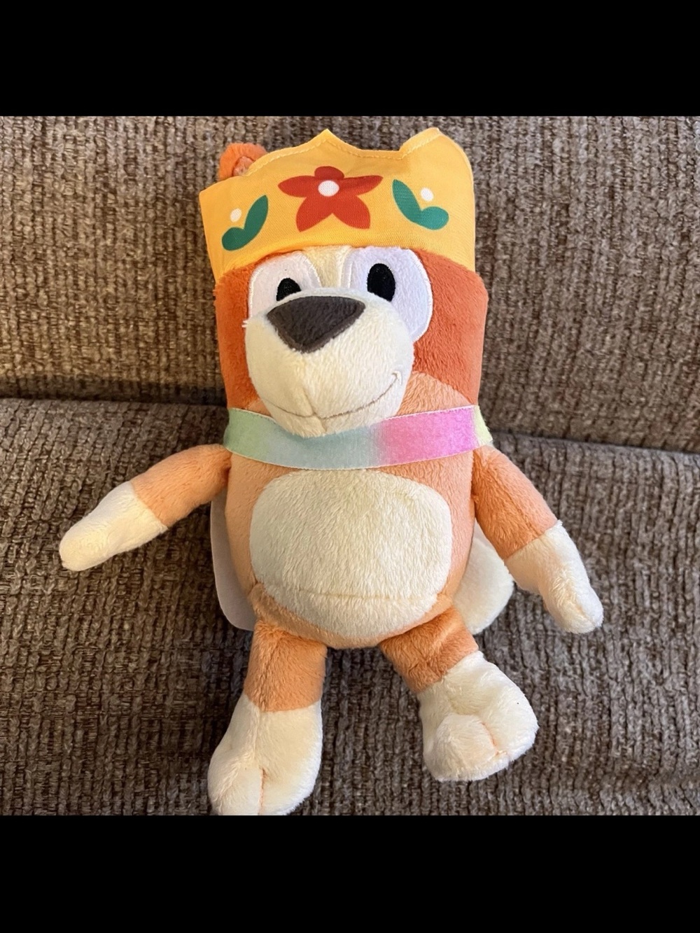 Bluey Queen Bingo Plush Crown Cape Disney Junior Friends PLUSH NO TAGS